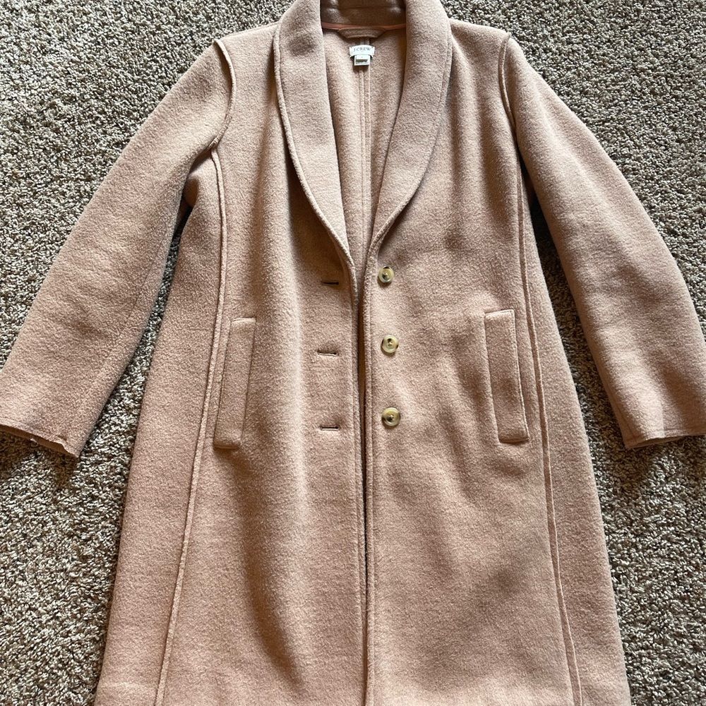 J. Crew Boiled Wool Blend Topcoat - Blush Pink